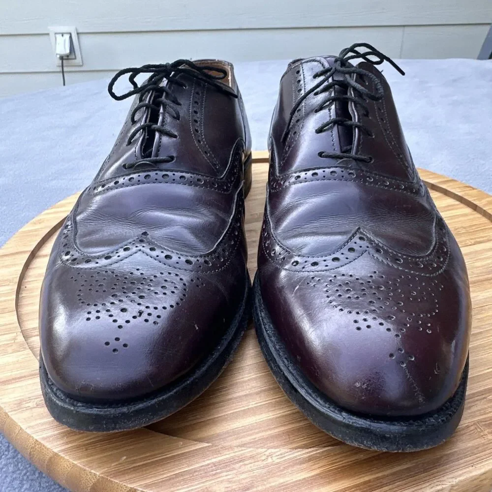Cole Haan Wingtip Oxford Dress‎ Shoes Mens Size 10.5 D Brown Leather Made in USA